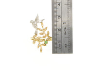 Load image into Gallery viewer, 14K Diamond Encrusted Vine Hummingbird Flower Ring White Gold