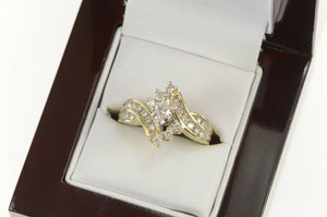 14K 0.50 Ctw Marquise Diamond Bypass Engagement Ring Yellow Gold