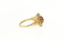 Load image into Gallery viewer, 10K 1930&#39;s Classic Sim. Ruby Halo Cocktail Ring Yellow Gold