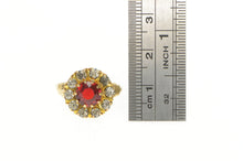 Load image into Gallery viewer, 10K 1930&#39;s Classic Sim. Ruby Halo Cocktail Ring Yellow Gold