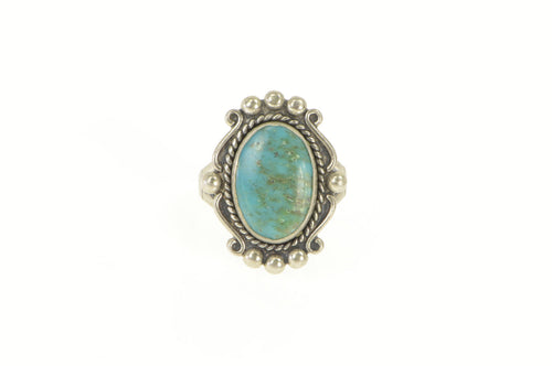 Sterling Silver Southwestern Turquoise Cabochon Statement Ring