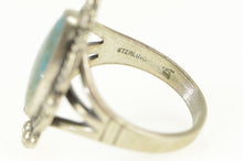 Load image into Gallery viewer, Sterling Silver Southwestern Turquoise Cabochon Statement Ring