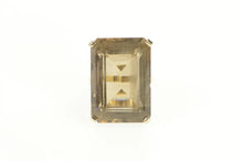 Load image into Gallery viewer, 14K Emerald Cut Massive Smoky Quartz Cocktail Ring Yellow Gold