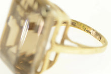 Load image into Gallery viewer, 14K Emerald Cut Massive Smoky Quartz Cocktail Ring Yellow Gold