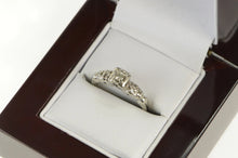 Load image into Gallery viewer, 14K 1940&#39;s Diamond Classic Promise Engagement Ring White Gold