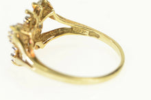 Load image into Gallery viewer, 10K Diamond Encrusted Butterfly Vintage Statement Ring Yellow Gold