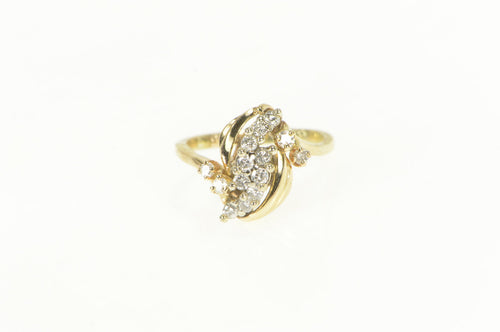 10K 0.50 Ctw Diamond Freeform Cluster Statement Ring Yellow Gold