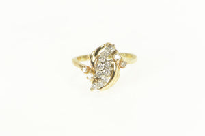 10K 0.50 Ctw Diamond Freeform Cluster Statement Ring Yellow Gold
