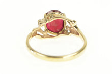 Load image into Gallery viewer, 14K Classic Vintage Oval Garnet Diamond Accent Ring Yellow Gold