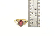 Load image into Gallery viewer, 14K Classic Vintage Oval Garnet Diamond Accent Ring Yellow Gold