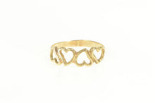 Load image into Gallery viewer, 14K Wavy Curvy Heart Love Symbol Statement Ring Yellow Gold