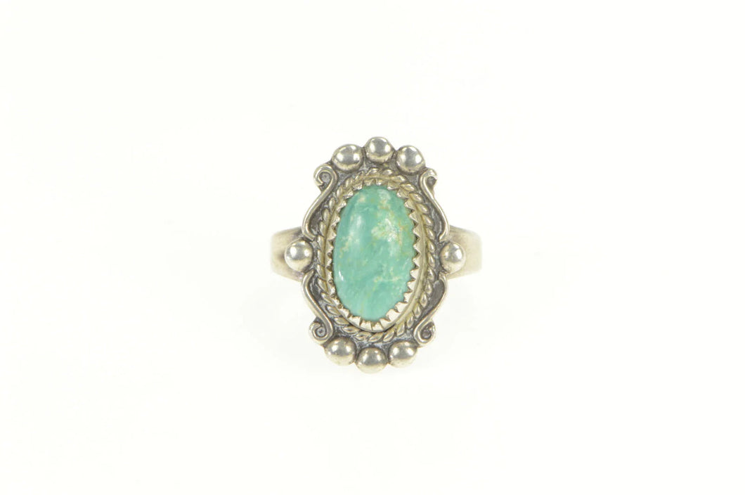 Sterling Silver Southwestern Turquoise Cabochon Statement Ring