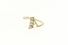Load image into Gallery viewer, 10K Diamond Inset A Monogram Initial Letter Ring Yellow Gold