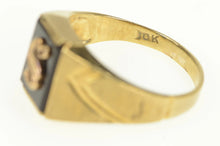 Load image into Gallery viewer, 10K Black Onyx S Monogram Letter Name Initial Ring Yellow Gold