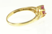 Load image into Gallery viewer, 10K Heart Syn. Ruby Diamond Accent Bypass Ring Yellow Gold