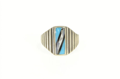 Sterling Silver Silver Cloud Turquoise Mother of Pearl Ring