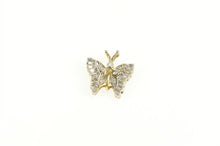 Load image into Gallery viewer, 10K Diamond Butterfly Cluster Classic Vintage Pendant Yellow Gold