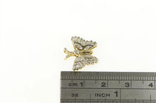 Load image into Gallery viewer, 10K Diamond Butterfly Cluster Classic Vintage Pendant Yellow Gold