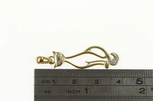Load image into Gallery viewer, 10K Diamond Inset Stylized Cat Kitten Pendant Yellow Gold