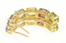 Load image into Gallery viewer, 14K Amethyst Blue Topaz Citrine Semi Hoop Earrings Yellow Gold