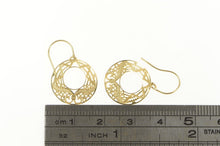 Load image into Gallery viewer, 14K Ornate Filigree Round Dangle Statement Earrings Yellow Gold