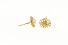 Load image into Gallery viewer, 14K Round Natural Opal Flower Daisy Stud Earrings Yellow Gold