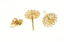 Load image into Gallery viewer, 14K Round Natural Opal Flower Daisy Stud Earrings Yellow Gold