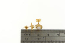 Load image into Gallery viewer, 14K Round Natural Opal Flower Daisy Stud Earrings Yellow Gold