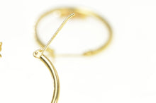 Load image into Gallery viewer, 14K Ruby Inset Classic Statement 19.1mm Hoop Earrings Yellow Gold
