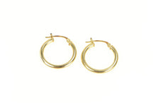 Load image into Gallery viewer, 14K 18.7mm Round Classic Fashion Hoop Earrings Yellow Gold