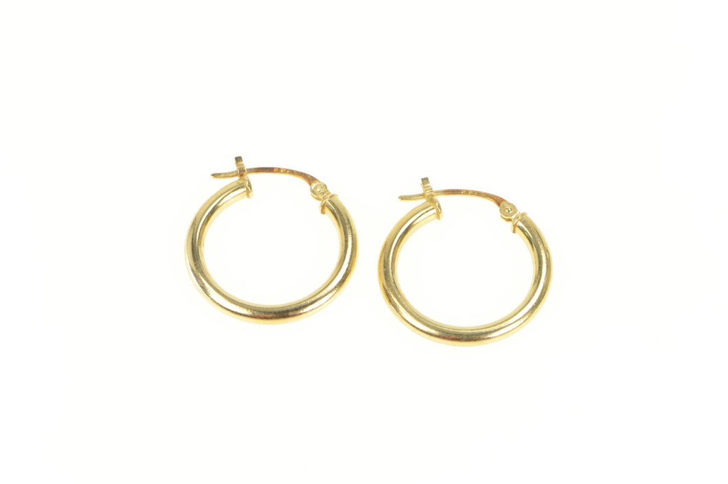 14K 18.7mm Round Classic Fashion Hoop Earrings Yellow Gold