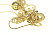 Load image into Gallery viewer, 14K Disk Circle Round Fringe Dangle Chain Hook Earrings Yellow Gold