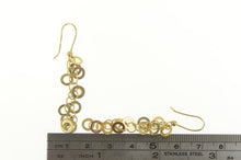 Load image into Gallery viewer, 14K Disk Circle Round Fringe Dangle Chain Hook Earrings Yellow Gold