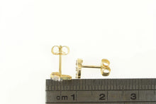 Load image into Gallery viewer, 14K Diamond Inset Heart Love Symbol Stud Earrings Yellow Gold