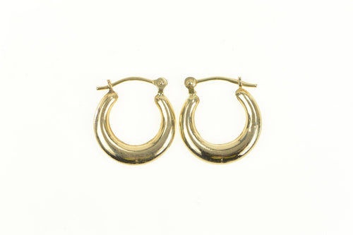 14K 15.6mm Rounded Classic Vintage Hoop Earrings Yellow Gold