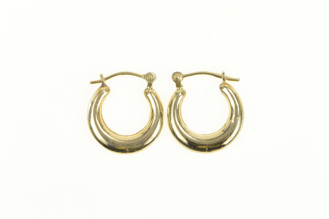14K 15.6mm Rounded Classic Vintage Hoop Earrings Yellow Gold
