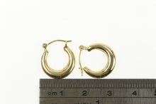 Load image into Gallery viewer, 14K 15.6mm Rounded Classic Vintage Hoop Earrings Yellow Gold