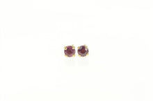 Load image into Gallery viewer, 14K Round Natural Ruby Solitaire Stud Earrings Yellow Gold