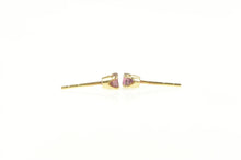 Load image into Gallery viewer, 14K Round Natural Ruby Solitaire Stud Earrings Yellow Gold