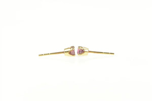 14K Round Natural Ruby Solitaire Stud Earrings Yellow Gold