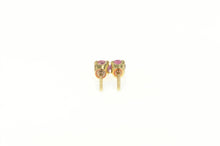 Load image into Gallery viewer, 14K Round Natural Ruby Solitaire Stud Earrings Yellow Gold
