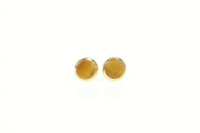 Load image into Gallery viewer, 14K Vintage Round Tiger&#39;s Eye Retro Stud Earrings Yellow Gold