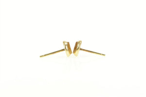 14K Vintage Round Tiger's Eye Retro Stud Earrings Yellow Gold