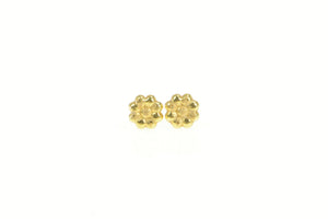 18K Daisy Flower Cute Classic Vintage Stud Earrings Yellow Gold