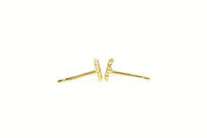 18K Daisy Flower Cute Classic Vintage Stud Earrings Yellow Gold