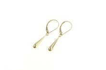 Load image into Gallery viewer, 14K Puffy Tear Drop Dangle Lever Back Earrings Yellow Gold