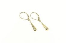 Load image into Gallery viewer, 14K Puffy Tear Drop Dangle Lever Back Earrings Yellow Gold