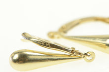 Load image into Gallery viewer, 14K Puffy Tear Drop Dangle Lever Back Earrings Yellow Gold