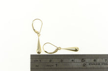 Load image into Gallery viewer, 14K Puffy Tear Drop Dangle Lever Back Earrings Yellow Gold