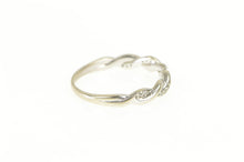 Load image into Gallery viewer, 10K Diamond Encrusted Sapphire Accent Twist Ring White Gold